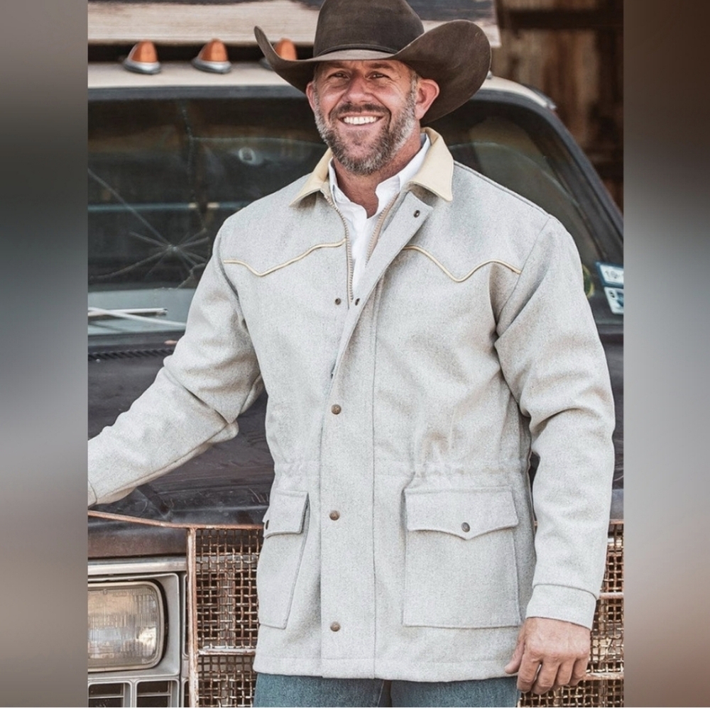 Walls‎ ranch wear brown light wool jacket ranch rodeo large western barncore
